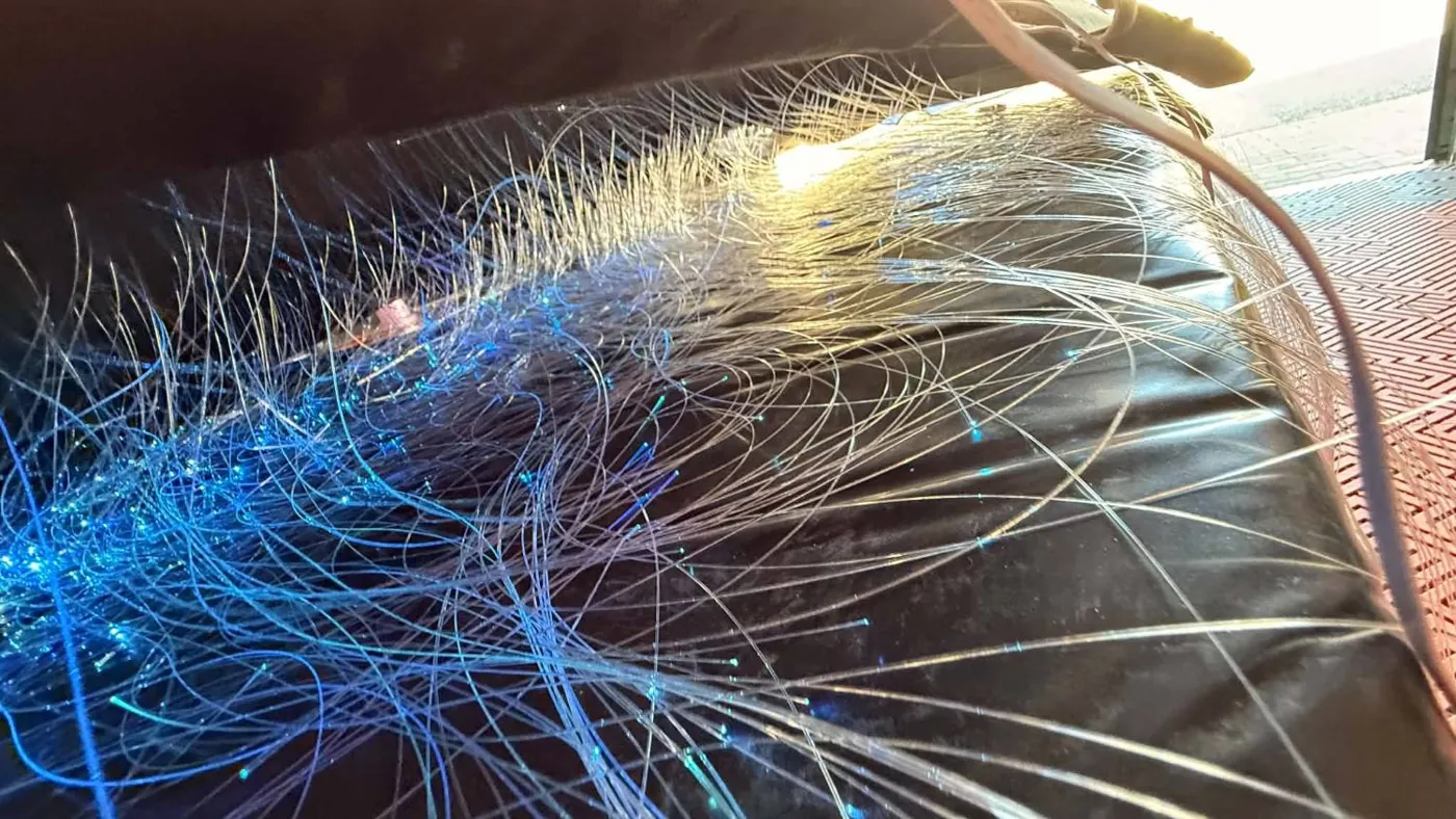 Fibres optiques passées dans un ciel de toit, atelier BIIIIG